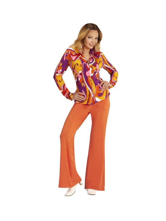 Camisa Feminina das Orquídeas dos Anos 70
