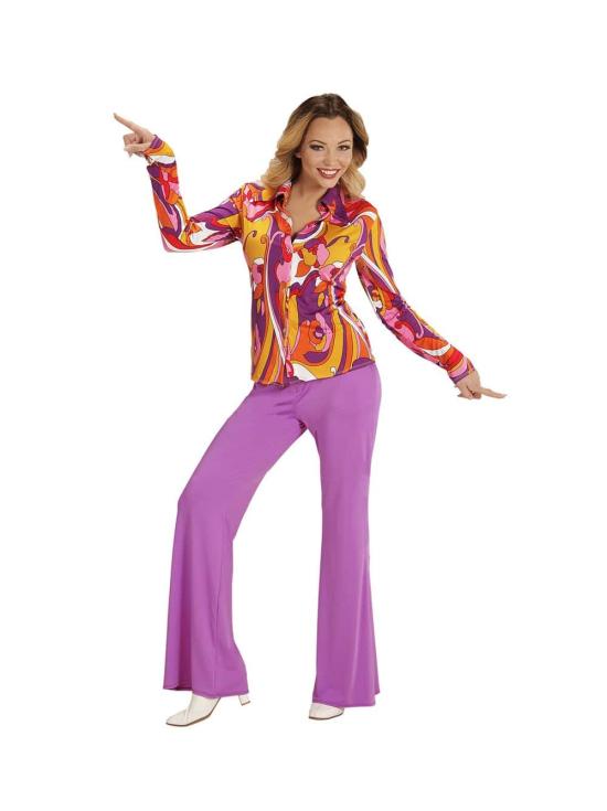 Camisa Feminina das Orquídeas dos Anos 70