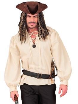 Camisa bege para figuras históricas, ideal para trajes de época.