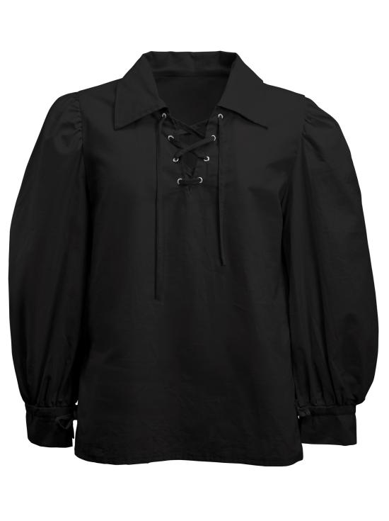 Camisa preta masculina com estampa de figura histórica