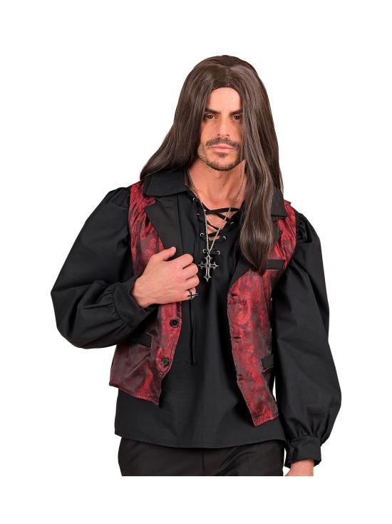 Camisa preta masculina com estampa de figura histórica