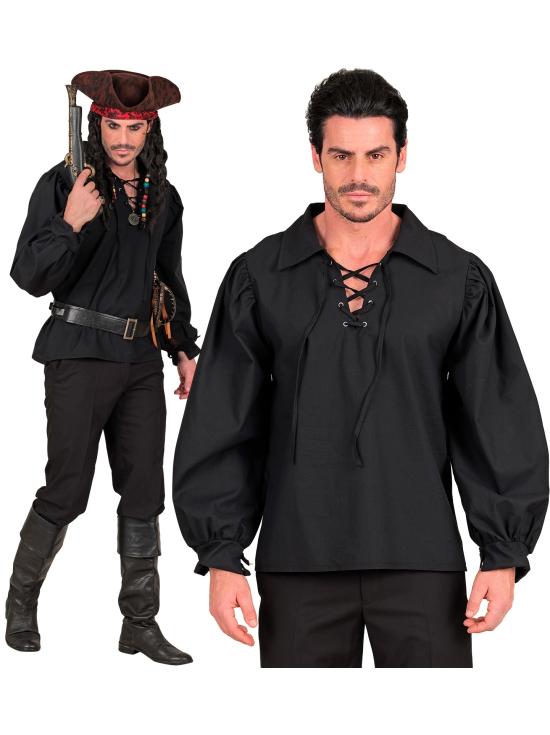 Camisa preta masculina com estampa de figura histórica
