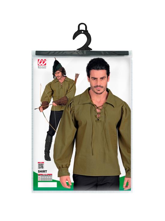 Camisa verde de personagem histórico para trajes medievais