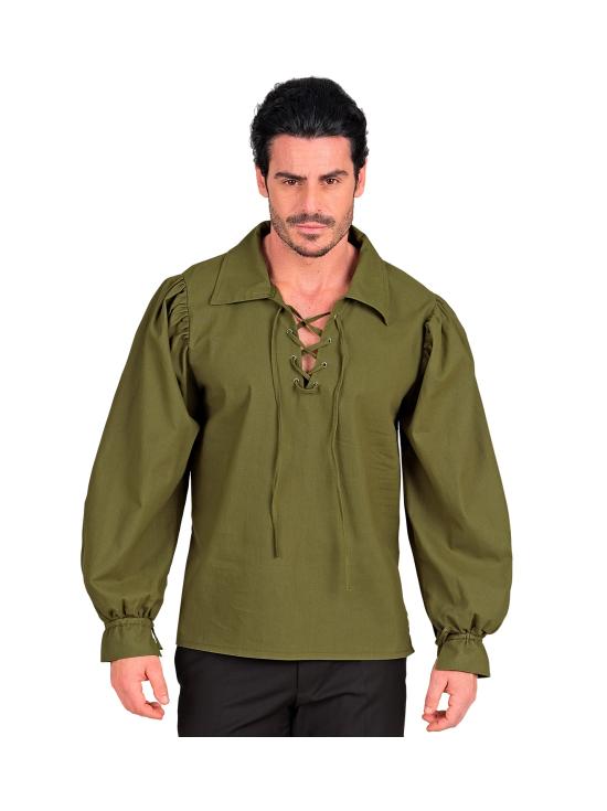 Camisa verde de personagem histórico para trajes medievais