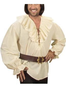 Camisa masculina bege pirata e renascentista.
