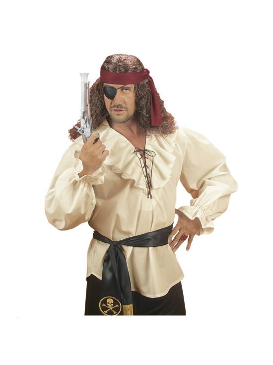 Camisa masculina bege pirata e renascentista.