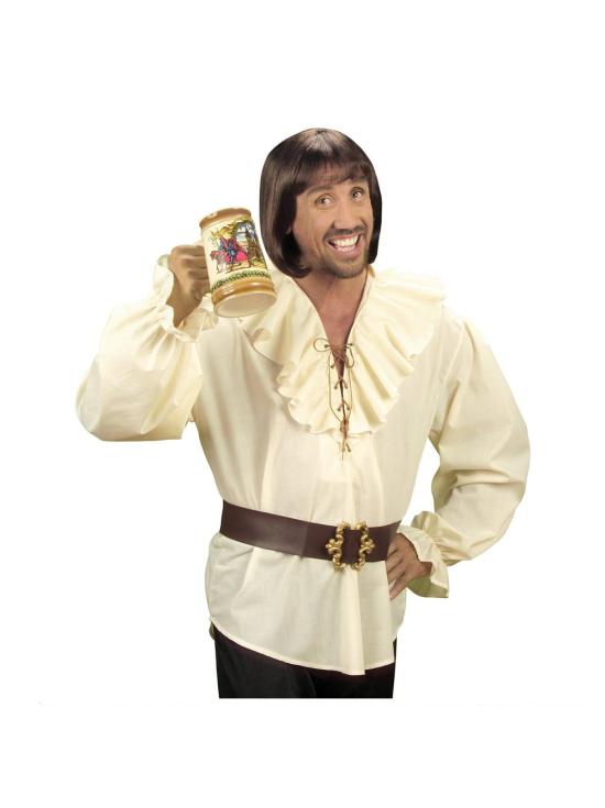 Camisa masculina bege pirata e renascentista.