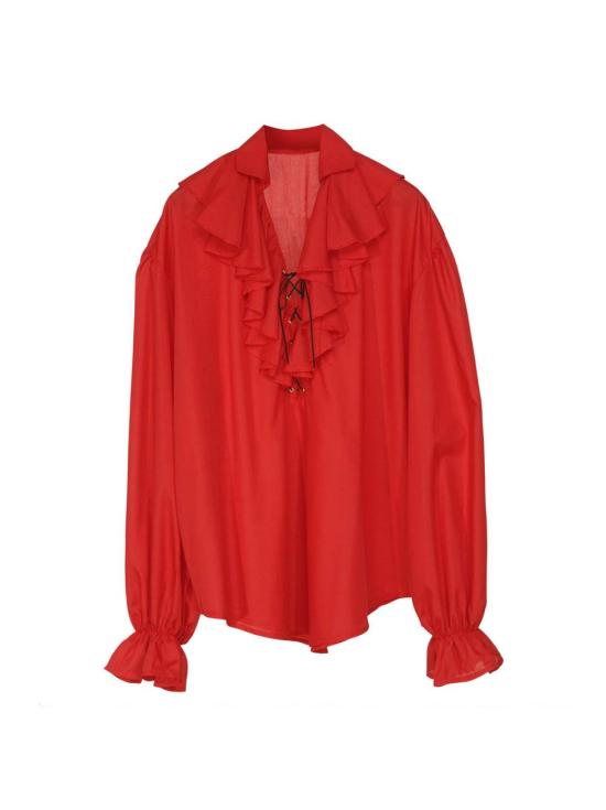 Camisa Pirata/Renascentista Vermelha Masculina.