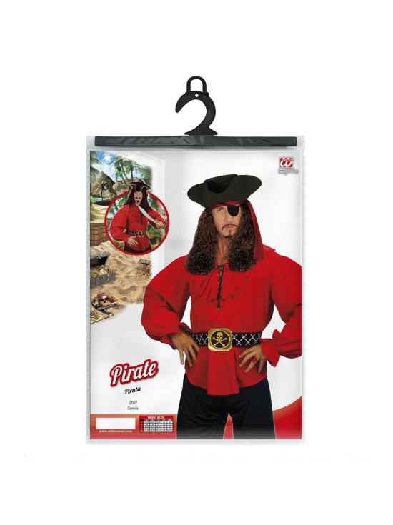 Camisa Pirata/Renascentista Vermelha Masculina.