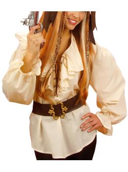 Camisa Feminina Bege Pirata/Renascentista