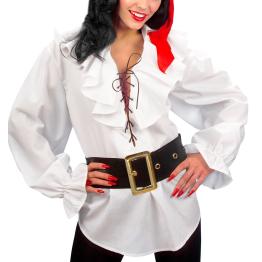 Camisa Feminina Branca Pirata/Renascença
