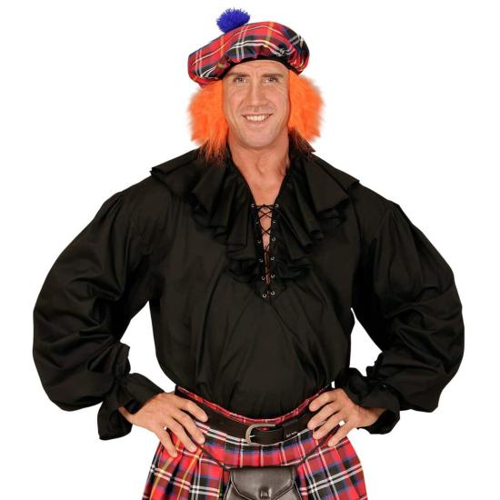 Camisa Masculina Pirata/Renascença em Preto.