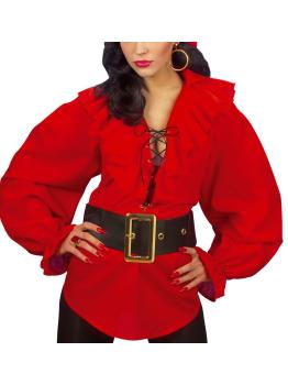 Camisa Feminina Vermelha Pirata/Renascença
