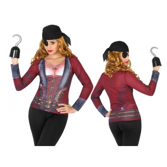 Camiseta fantasia de pirata feminina tamanho M Camiseta fantasia de pirata feminina tamanho M