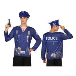 Camiseta fantasia de polícia para homem tamanho M