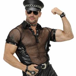 Camiseta de couro rock.