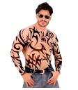 Camiseta com tatuagem tribal masculina - efeito realista