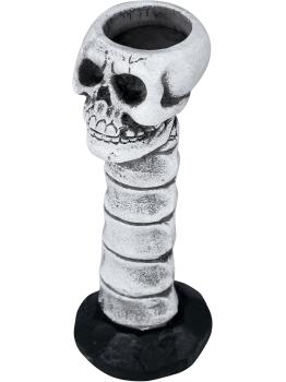 Castiçal em forma de caveira, 17 cm