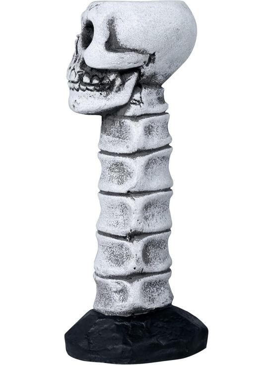 Castiçal em forma de caveira, 17 cm