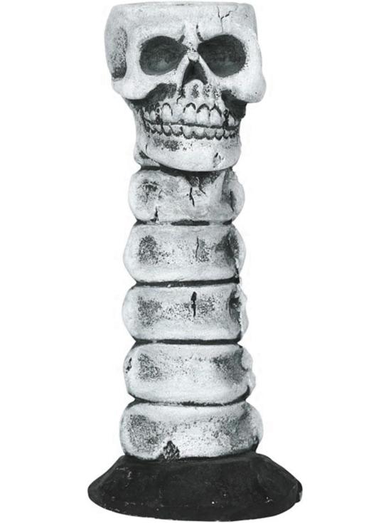 Castiçal em forma de caveira, 17 cm