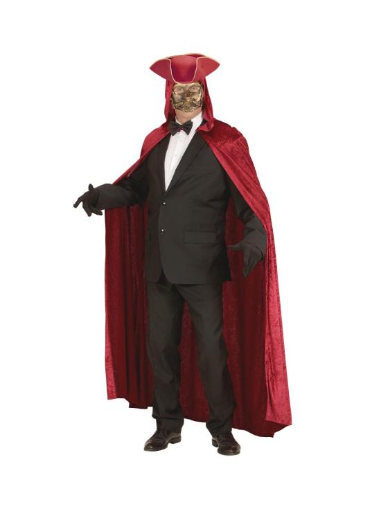Capa com capuz de veludo cor de vinho 150 cm unissex