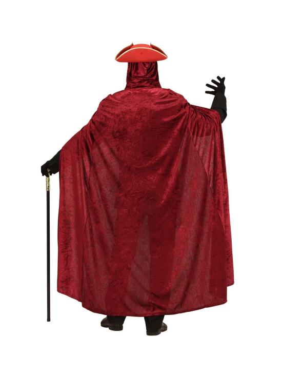 Capa com capuz de veludo cor de vinho 150 cm unissex