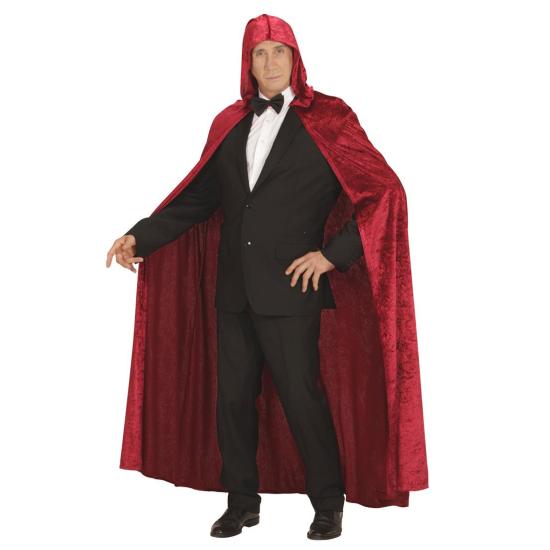 Capa com capuz de veludo cor de vinho 150 cm unissex