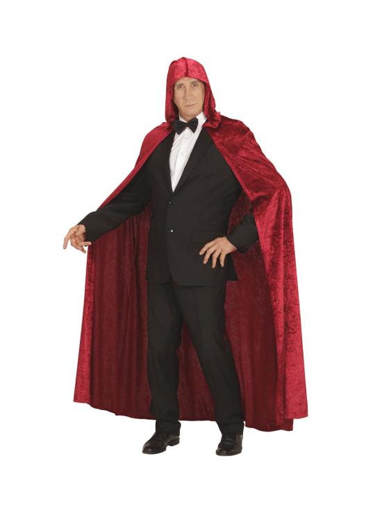Capa com capuz de veludo cor de vinho 150 cm unissex