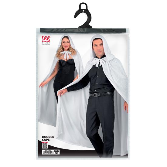 Capa com capuz de veludo branco – 140 cm Capa com capuz de veludo branco – 140 cm