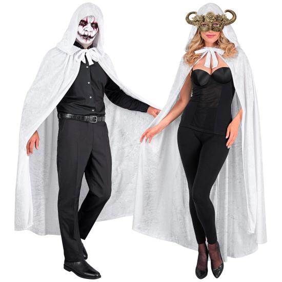 Capa com capuz de veludo branco – 140 cm Capa com capuz de veludo branco – 140 cm