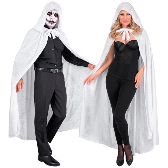 Capa com capuz de veludo branco – 140 cm Capa com capuz de veludo branco – 140 cm