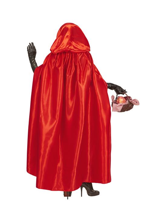Capa com capuz de cetim vermelho 143 cm