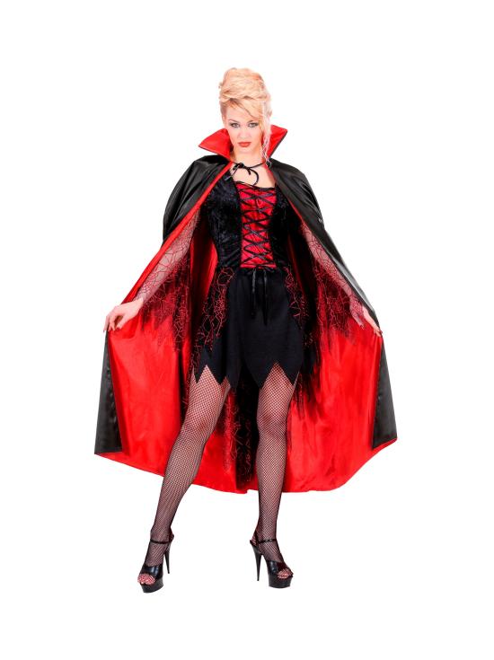 Capa Preto-Vermelho Forrada com Cetim 135 cm Unissex