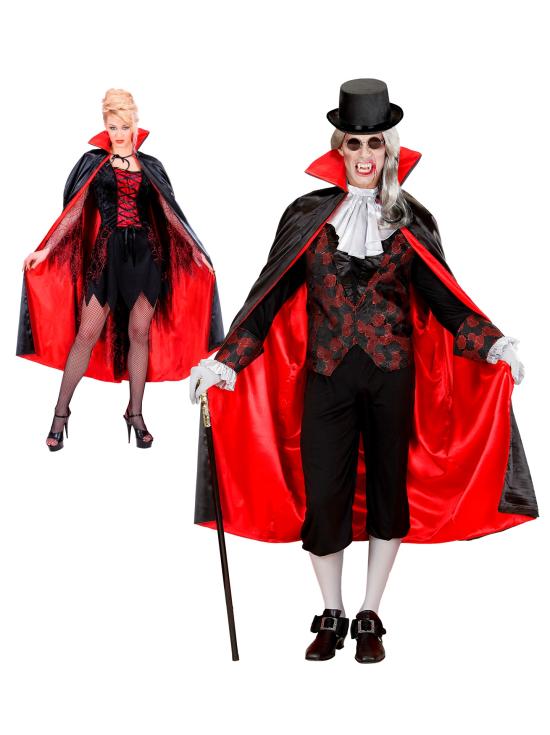 Capa Preto-Vermelho Forrada com Cetim 135 cm Unissex