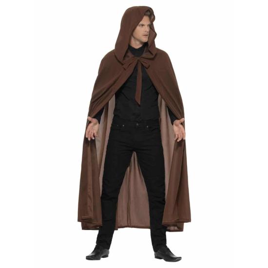 Capa de fantasia com capuz de luxo marrom