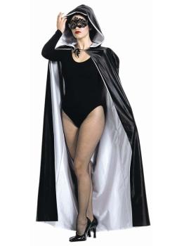 Capa Reversível Preto e Branco com Capuz de 140 cm.