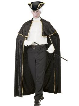 Capa veneziana luxuosa de veludo de 142 cm com folhos