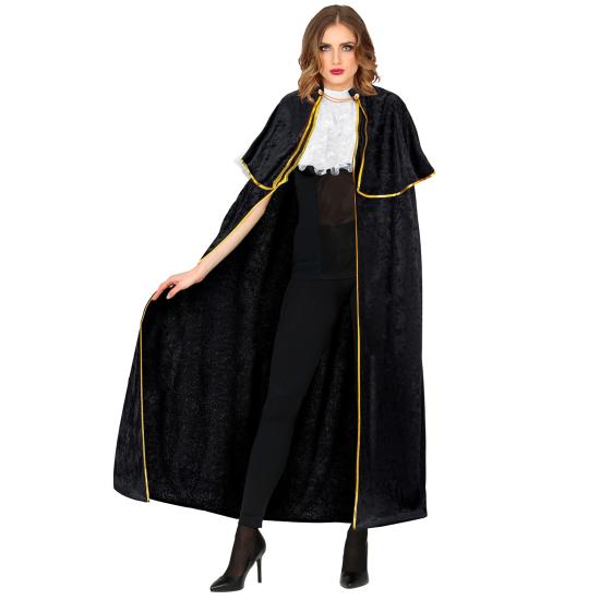 Capa veneziana luxuosa de veludo de 142 cm com folhos