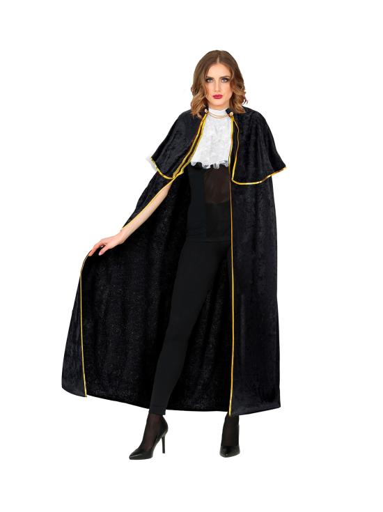 Capa veneziana luxuosa de veludo de 142 cm com folhos
