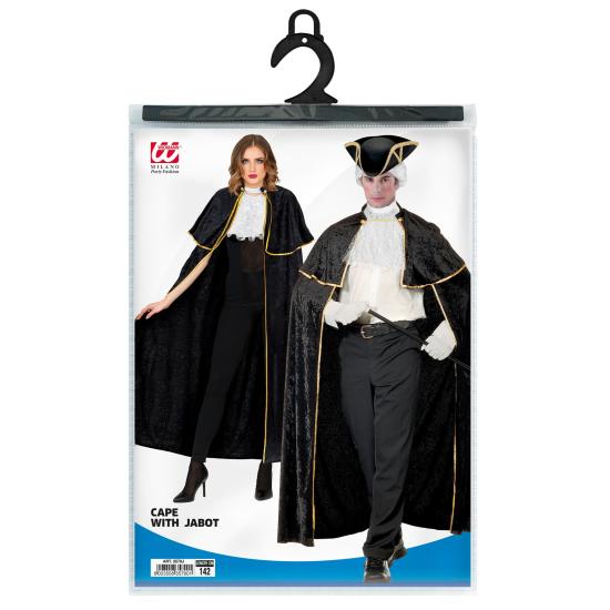 Capa veneziana luxuosa de veludo de 142 cm com folhos