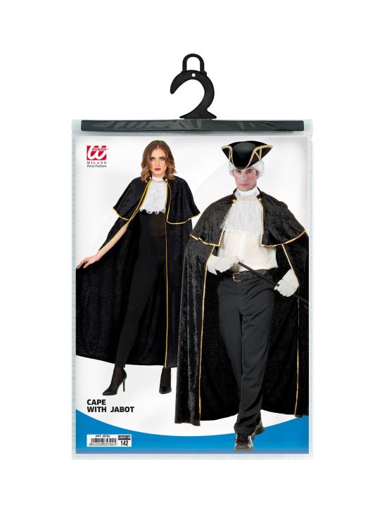 Capa veneziana luxuosa de veludo de 142 cm com folhos