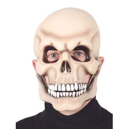 Máscara de esqueleto com movimento da mandíbula
