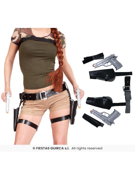 Coldre duplo para arma Lara Croft