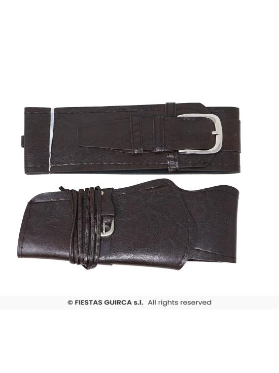 Coldre de couro preto para adulto.