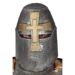 Capacete de cruzado medieval prateado para adulto