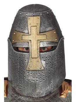 Capacete de cruzado medieval prateado para adulto