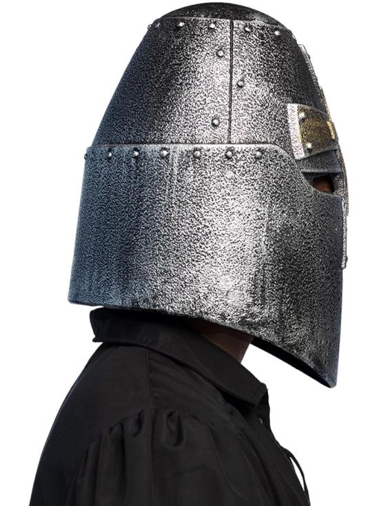 Capacete de cruzado medieval prateado para adulto