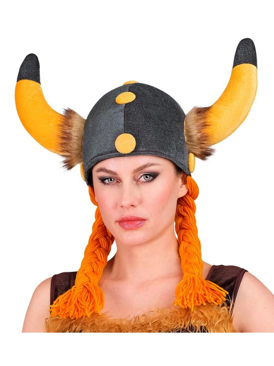 Capacete Galante com Tranças Estilo Obelix