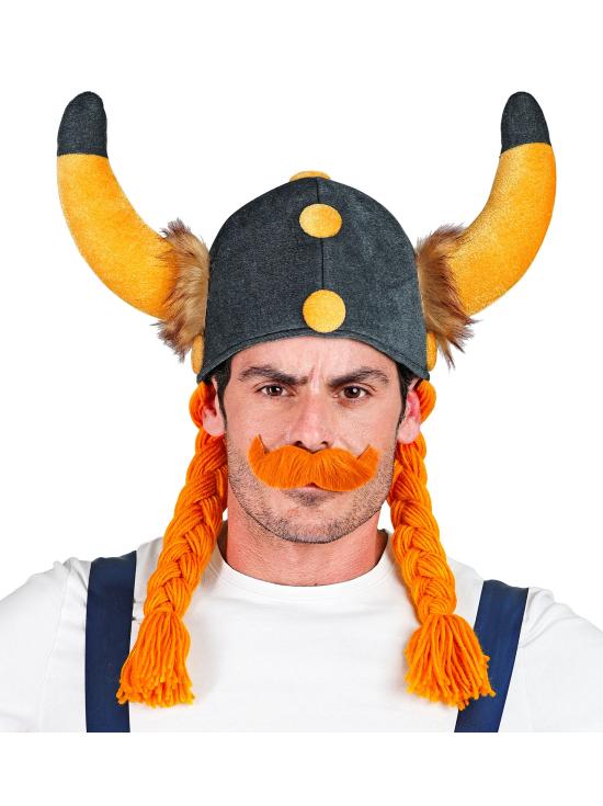 Capacete Galante com Tranças Estilo Obelix