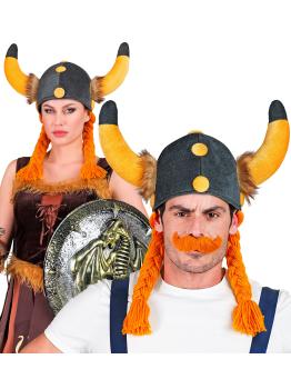 Capacete Galante com Tranças Estilo Obelix